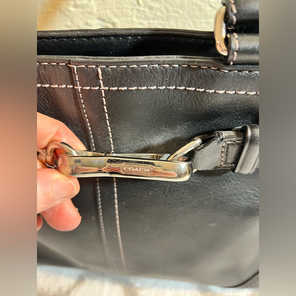 COACH Black Leather Handbag EUC - Picture 2 of 16